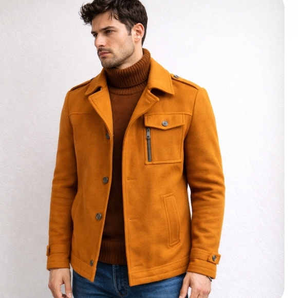 Lars Amadeus | Wool Mid Length Overcoat - Picture 6 of 7